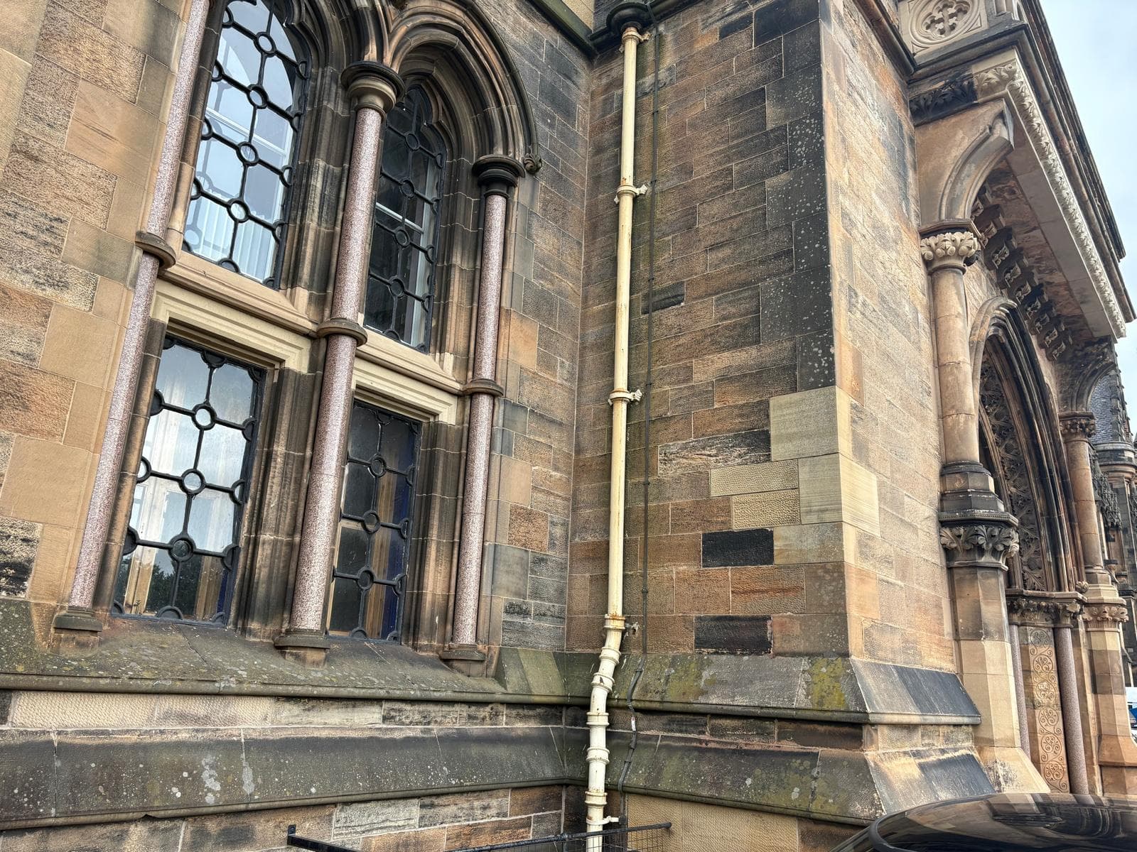 Fully restored Gilbert Scott Building facade after graffiti removal