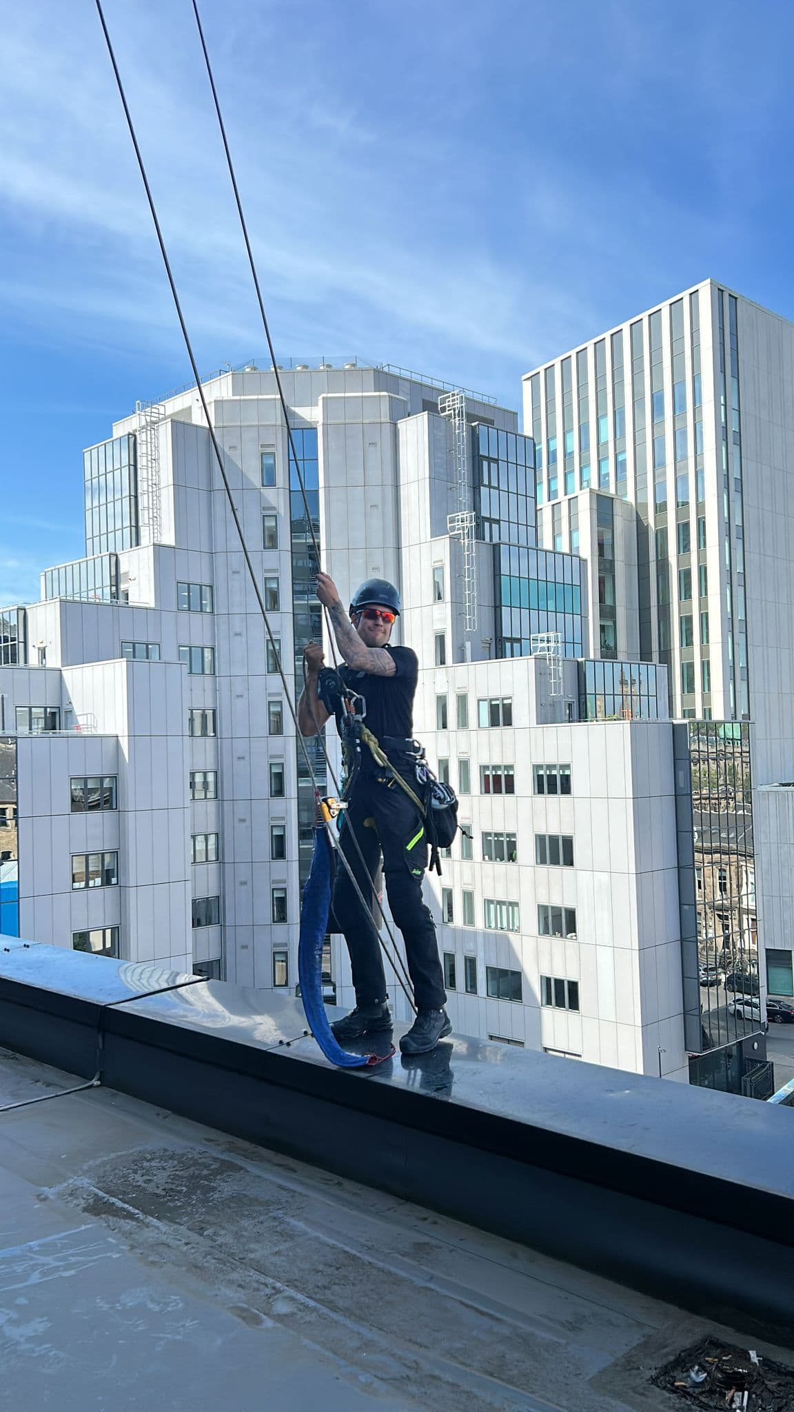 Rope access technicians on Aberdeen commercial building