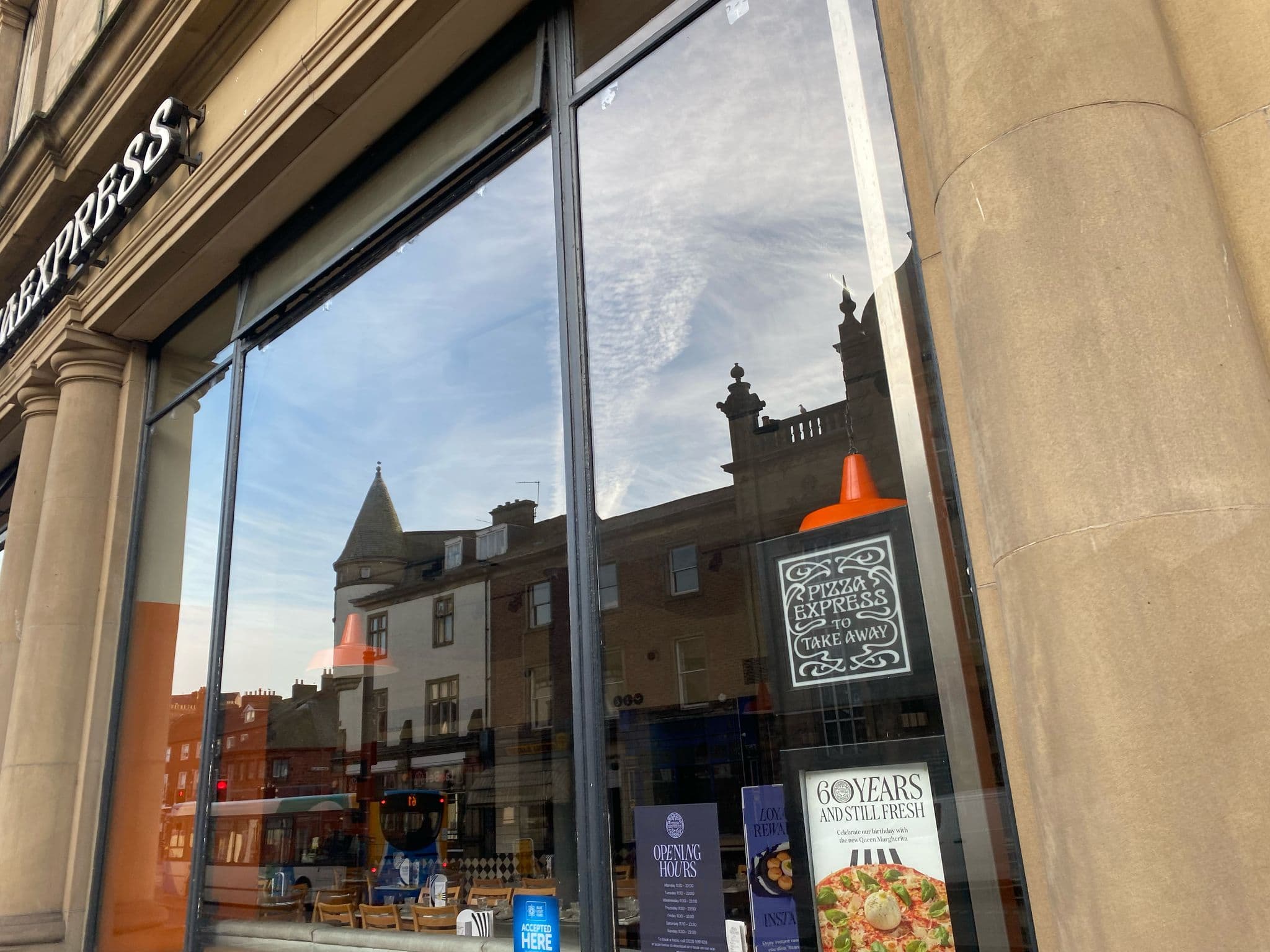 Restaurant window cleaning in Edinburgh city centre