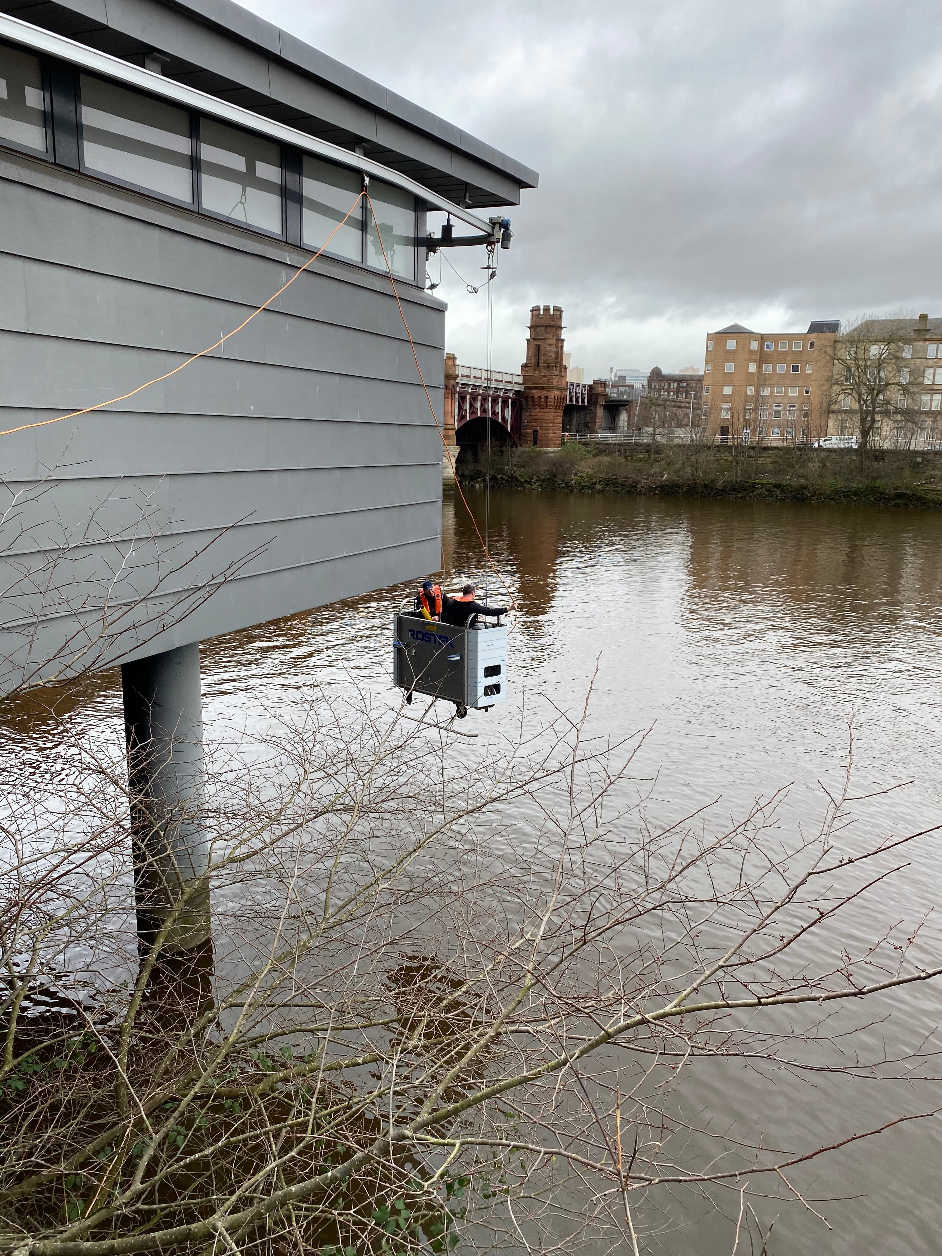 MEWP cherry picker access for window cleaning