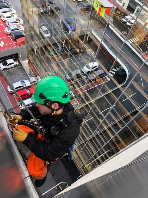 IRATA rope access window cleaning