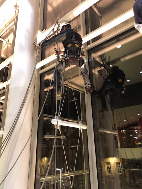 IRATA rope access window cleaning