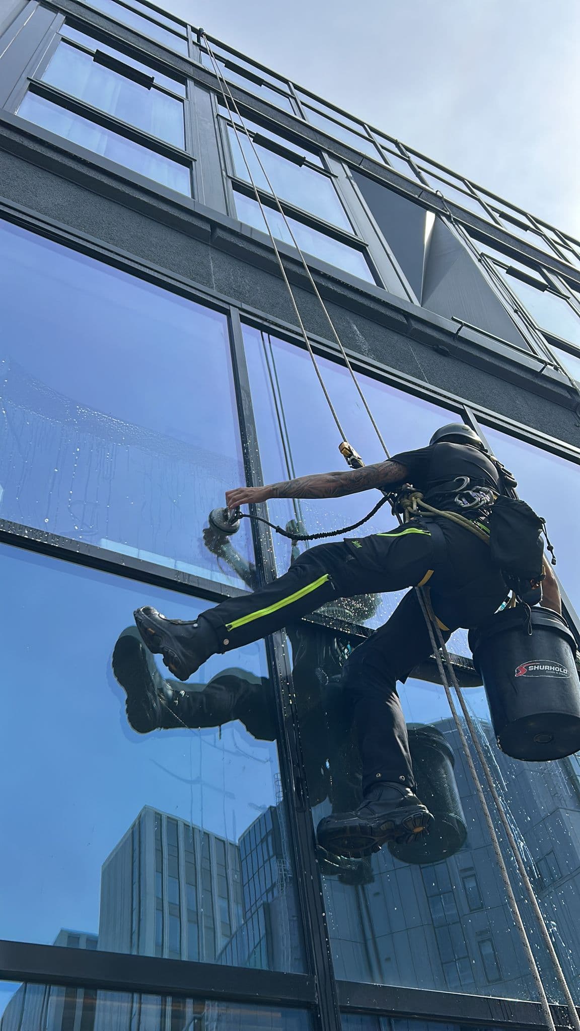 IRATA rope access window cleaning